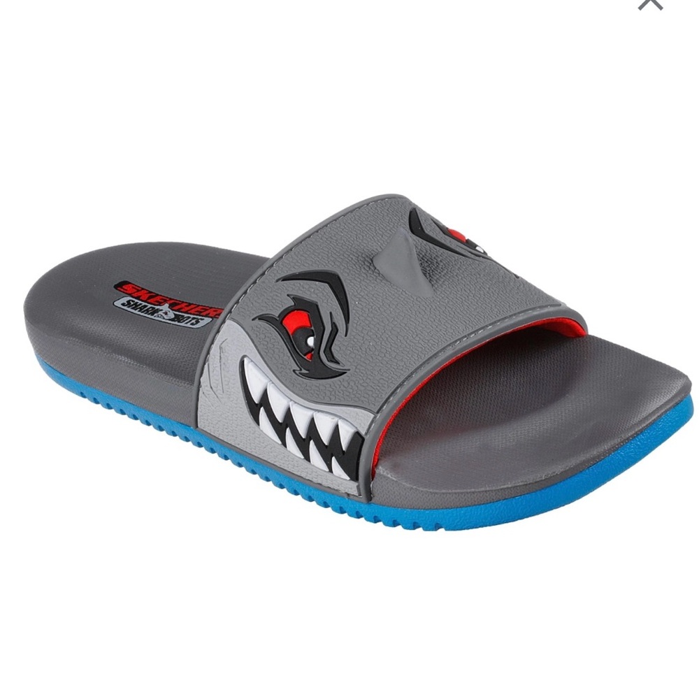 NWT Skechers Kids Shoes.  New Skechers Shark Slides Size 12
